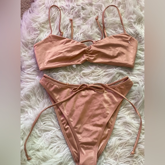 NWOT Pacsun Rose Gold High Cut bikini